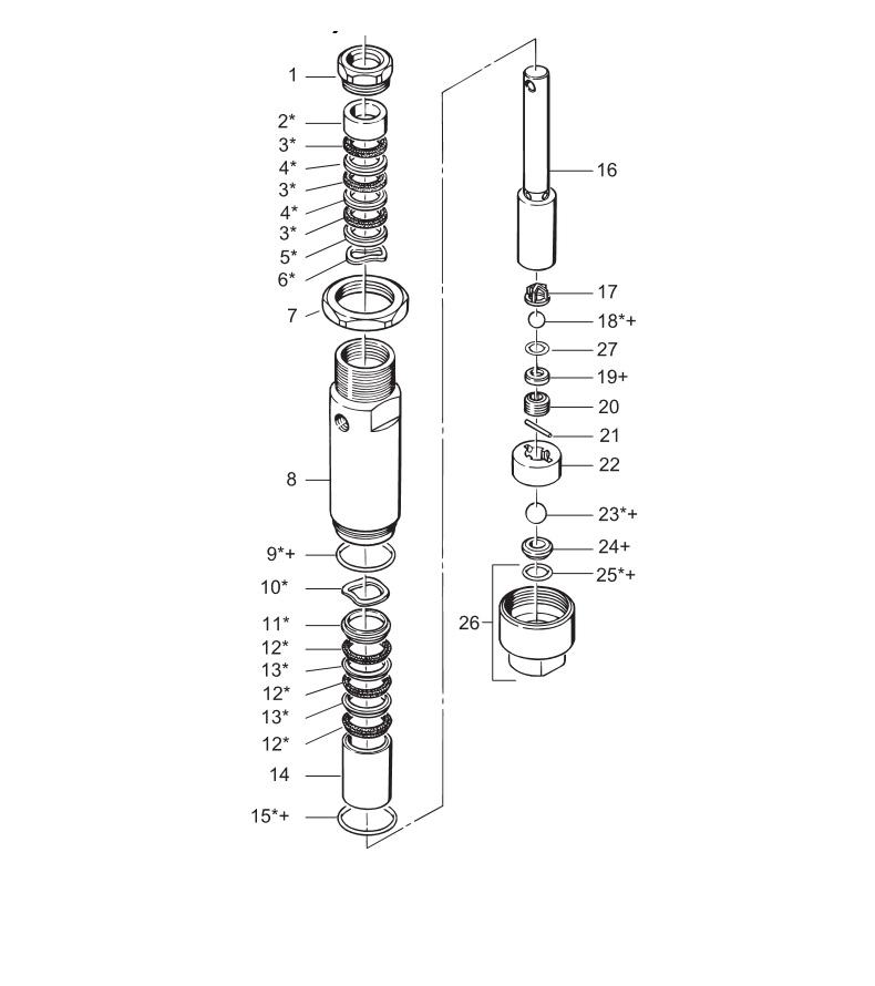 EP2510 Fluid Section Assembly Parts